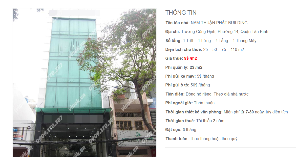 Danh sách công ty tại tòa nhà Nam Thuận Phát Building, Trương Công Định, Quận Tân Bình