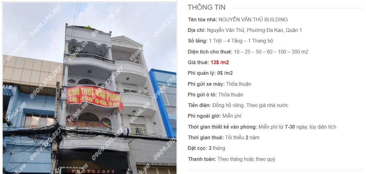 Danh sách công ty thuê văn phòng tại Nguyễn Văn Thủ Building, Quận 1