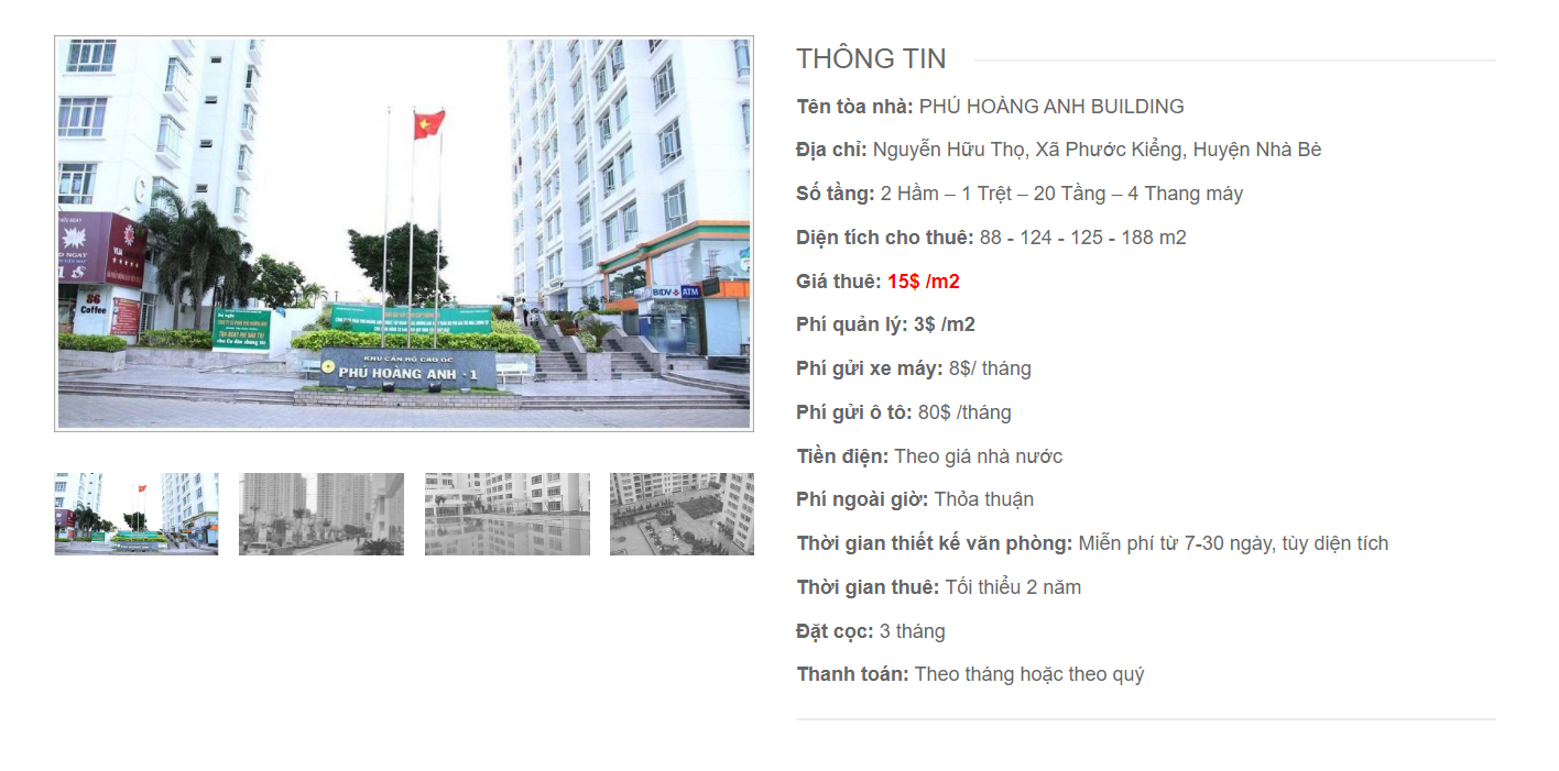 Danh sách công ty thuê văn phòng tại Phú Hoàng Anh Building, Nguyễn Hữu Thọ, Huyện Hữu Thọ