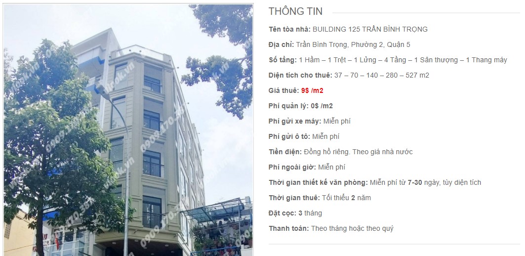 Danh sách công ty thuê văn phòng tại Building 125 Trần Bình Trọng, Quận 5