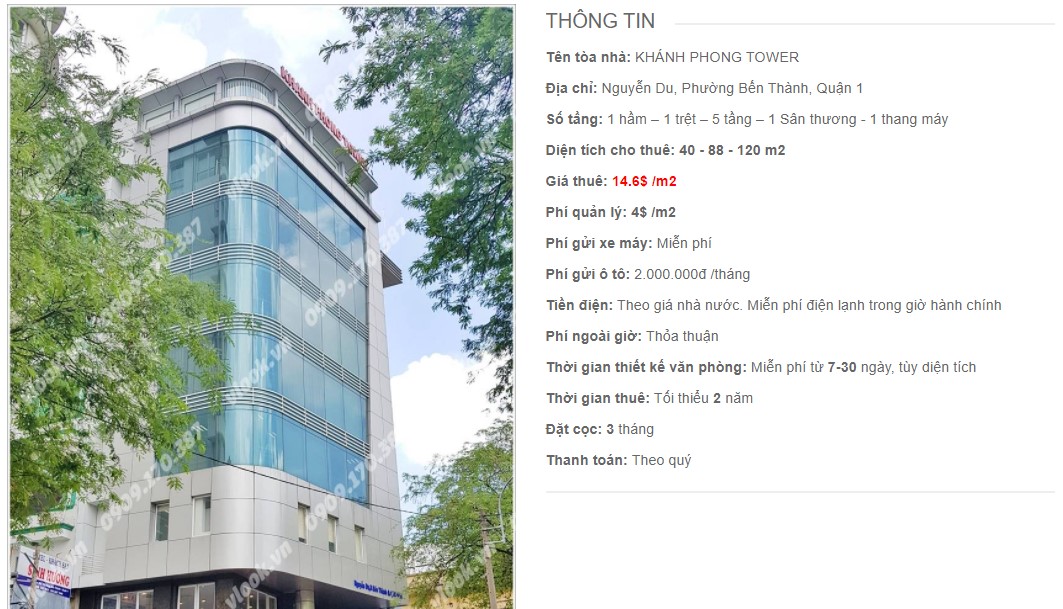 Danh sách công ty thuê văn phòng tại Khánh Phong Tower, Quận 1