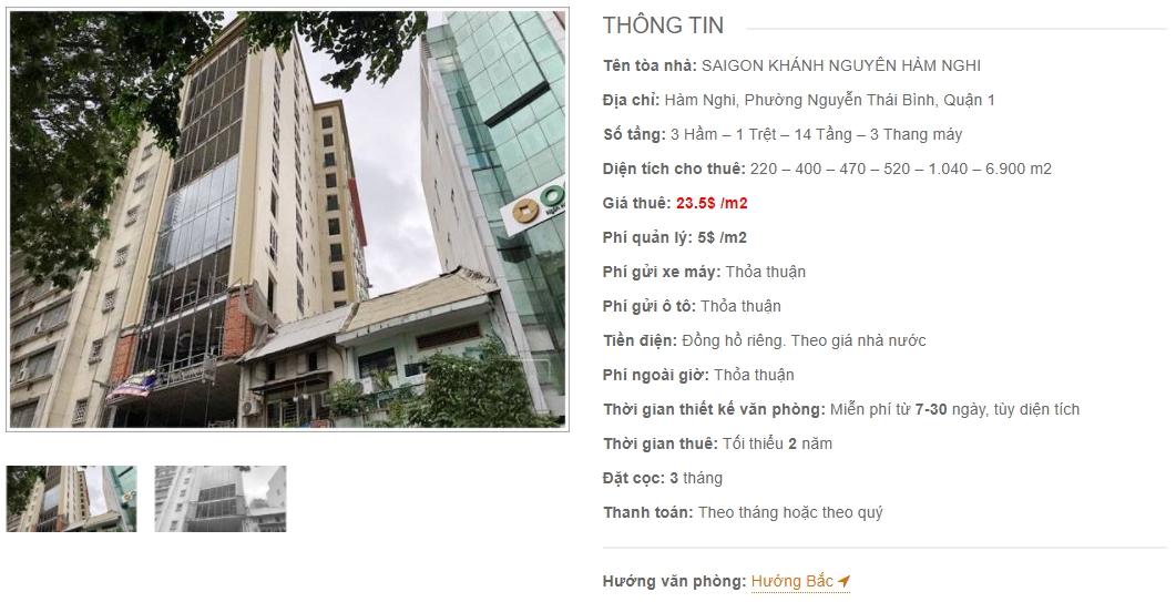 Danh sách công ty thuê văn phòng tại Saigon Khánh Nguyên Hàm Nghi, Quận 1