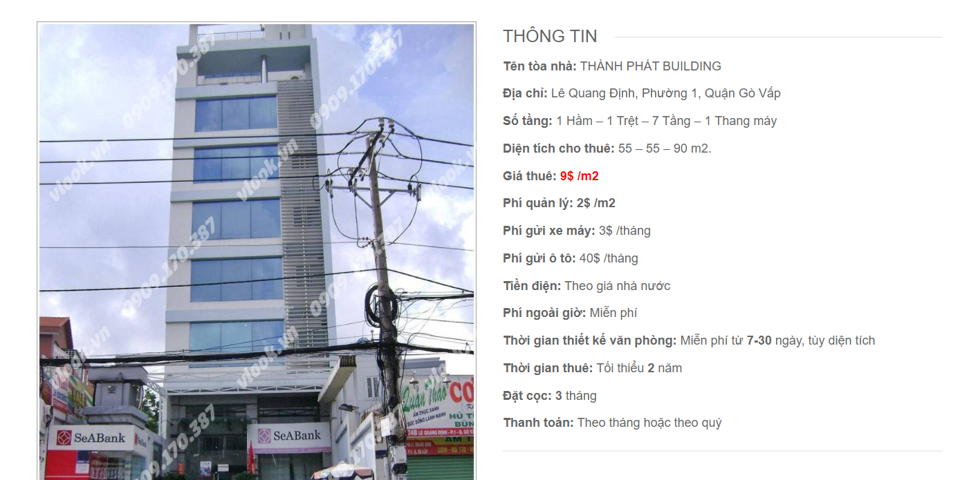 Danh sách công ty thuê văn phòng tại Thành Phát Building, Lê Quang Định, Quận Gò Vấp