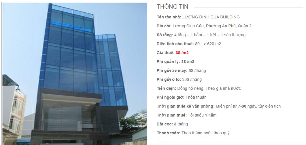 Danh sách công ty thuê văn phòng tại Lương Định Của Building, Quận 2