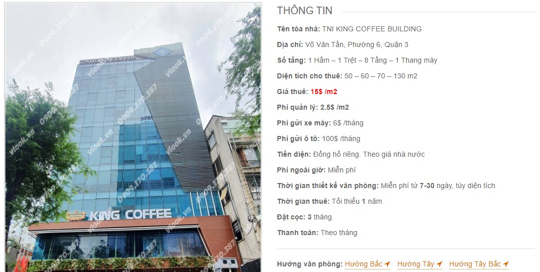 Danh sách công ty thuê văn phòng tại tòa nhà TNI King Coffee Building, Quận 3