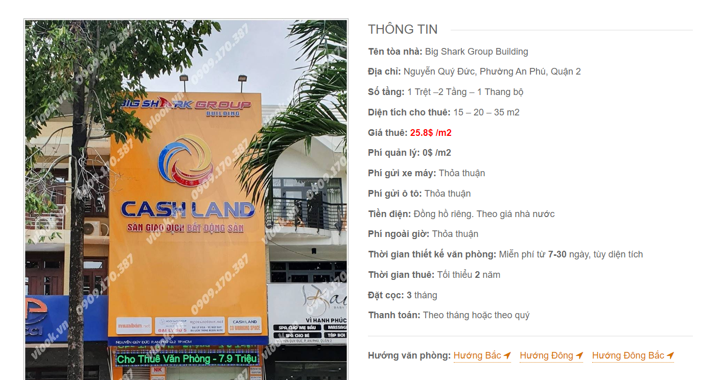 Danh sách công ty thuê văn phòng tại cao ốc Big Shark Group Building, Nguyễn Quý Đức, Quận 2