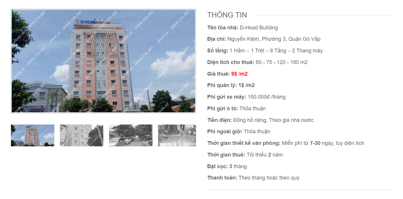 Danh sách công ty thuê văn phòng tại tòa nhà D-Head Building, Nguyễn Kiệm, Quận Gò Vấp
