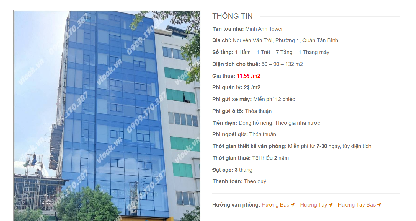 Danh sách công ty thuê văn phòng tại tòa nhà Minh Anh Tower, Nguyễn Văn Trỗi, Quận Tân Bình