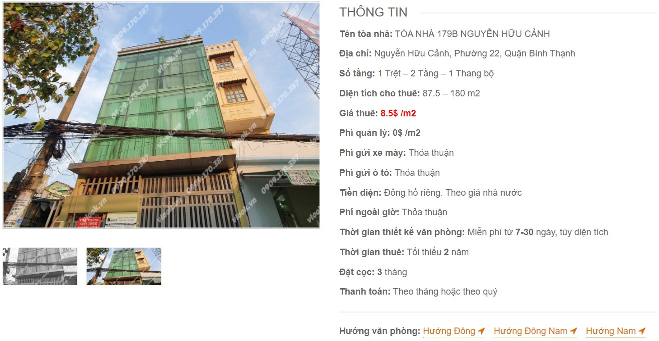 Danh sách công ty thuê văn phòng tại Tòa nhà 179B Nguyễn Hữu Cảnh, Quận Bình Thạnh