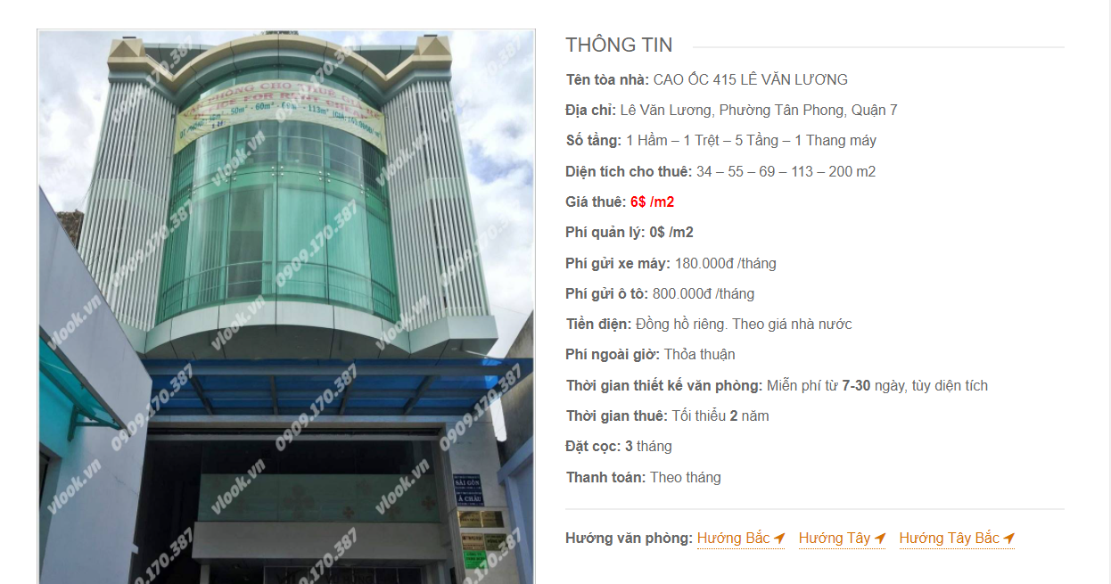 Danh sách công ty thuê văn phòng tại Cao ốc 415 Lê Văn Lương, Quận 7