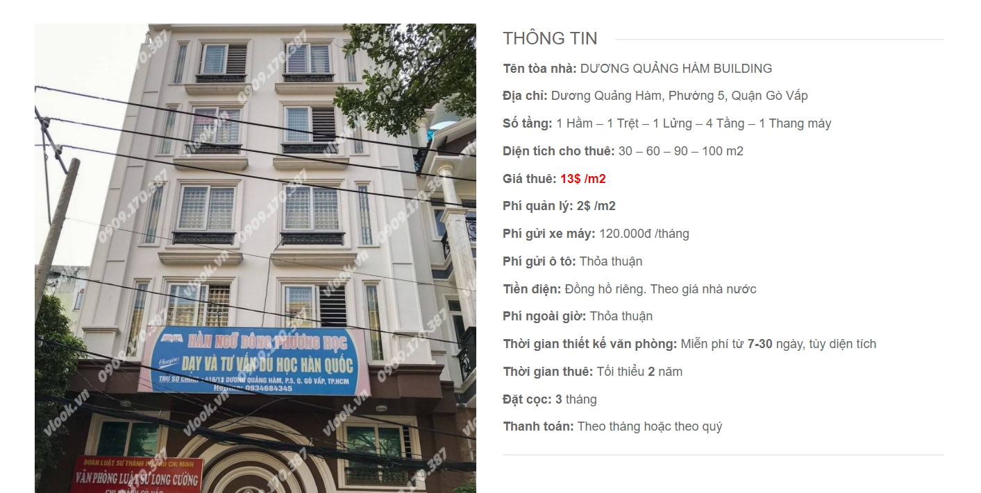Danh sách công ty thuê văn phòng tại tòa nhà Dương Quảng Hàm Building, Quận Gò Vấp