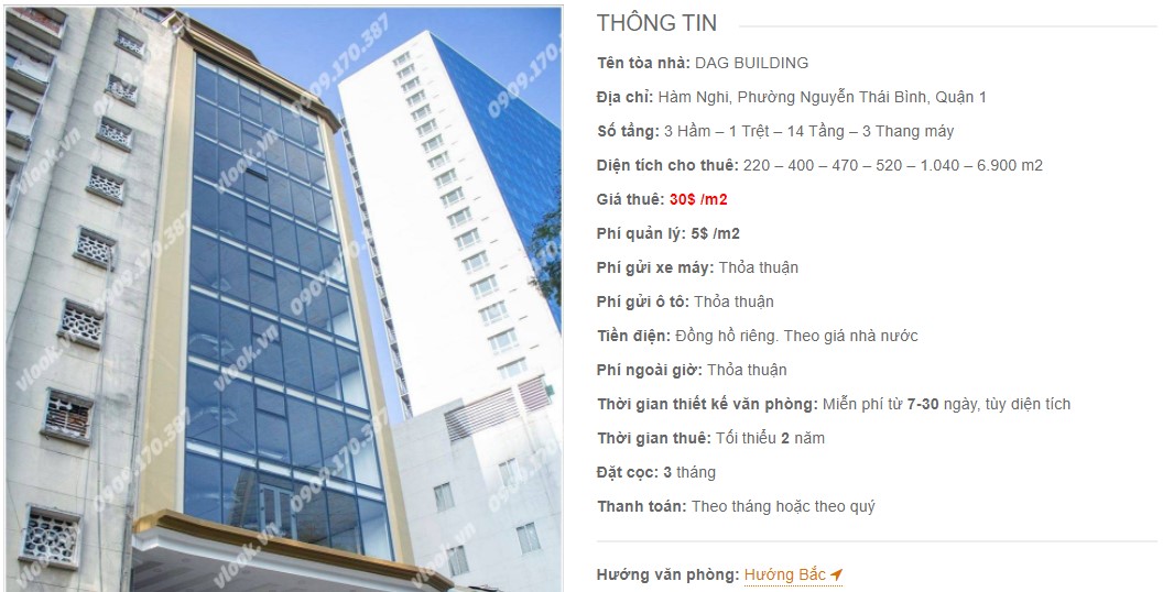 Danh sách công ty thuê văn phòng tại tòa nhà DAG Building, Quận 1
