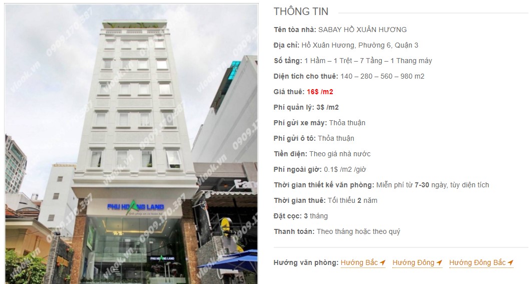 Danh sách công ty thuê văn phòng tại Sabay Hồ Xuân Hương, Quận 3