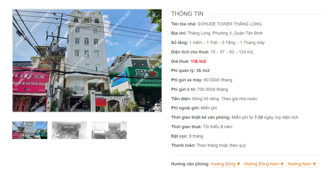 Danh sách công ty thuê văn phòng tại tòa nhà Sohude Tower Thăng Long, Quận Tân Bình