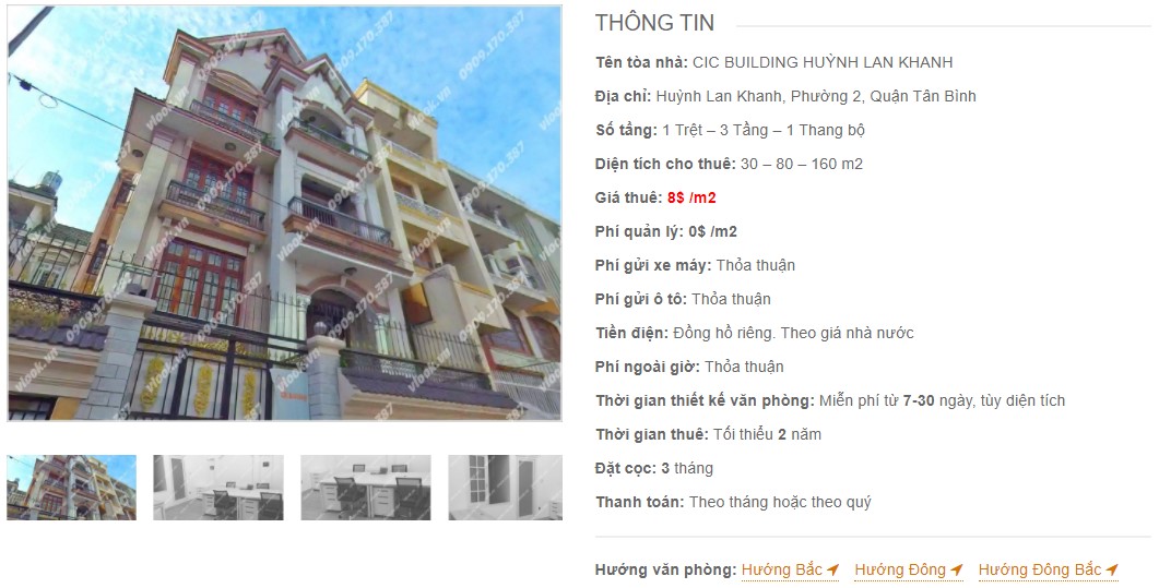 Danh sách công ty thuê văn phòng tại CIC Building Huỳnh Lan Khanh, Quận Tân Bình