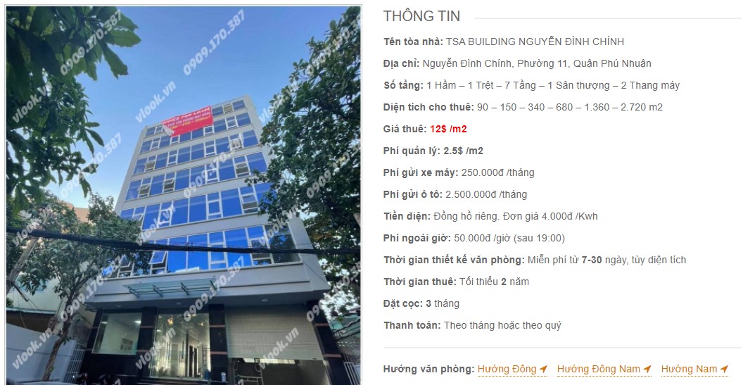 Danh sách công ty tại tòa nhà TSA Building Nguyễn Đình Chính, Quận Phú Nhuận