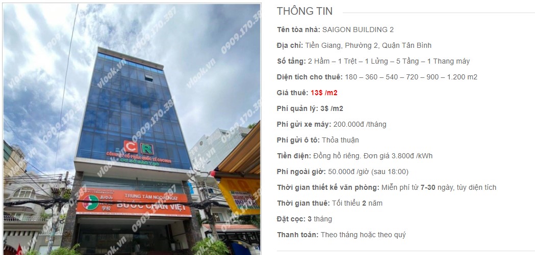 Danh sách công ty thuê văn phòng tại tòa nhà Saigon Building 2, Quận Tân Bình