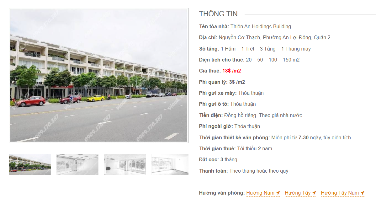 Danh sách công ty thuê văn phòng tại tòa nhà Thiên An Holdings Building, Nguyễn Cơ Thạch, Quận 2