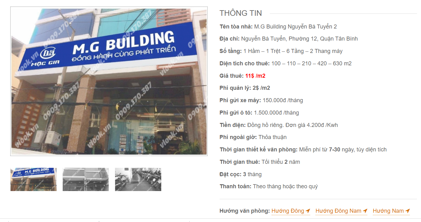 Danh sách công ty tại tòa nhà M.G Building Nguyễn Bá Tuyển 2, Quận Tân Bình