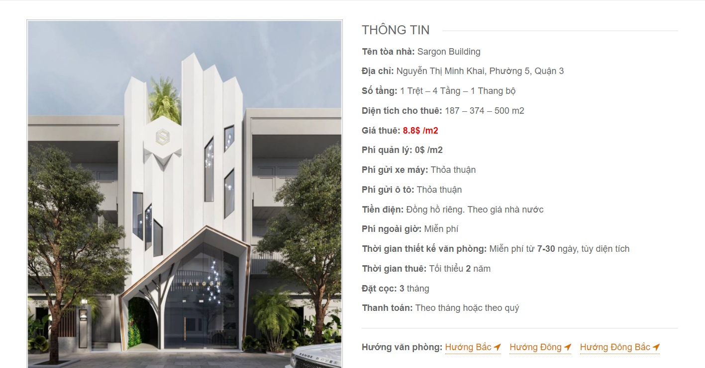Danh sách công ty thuê văn phòng tại tòa nhà Sargon Building, Nguyễn Thị Minh Khai, Quận 3