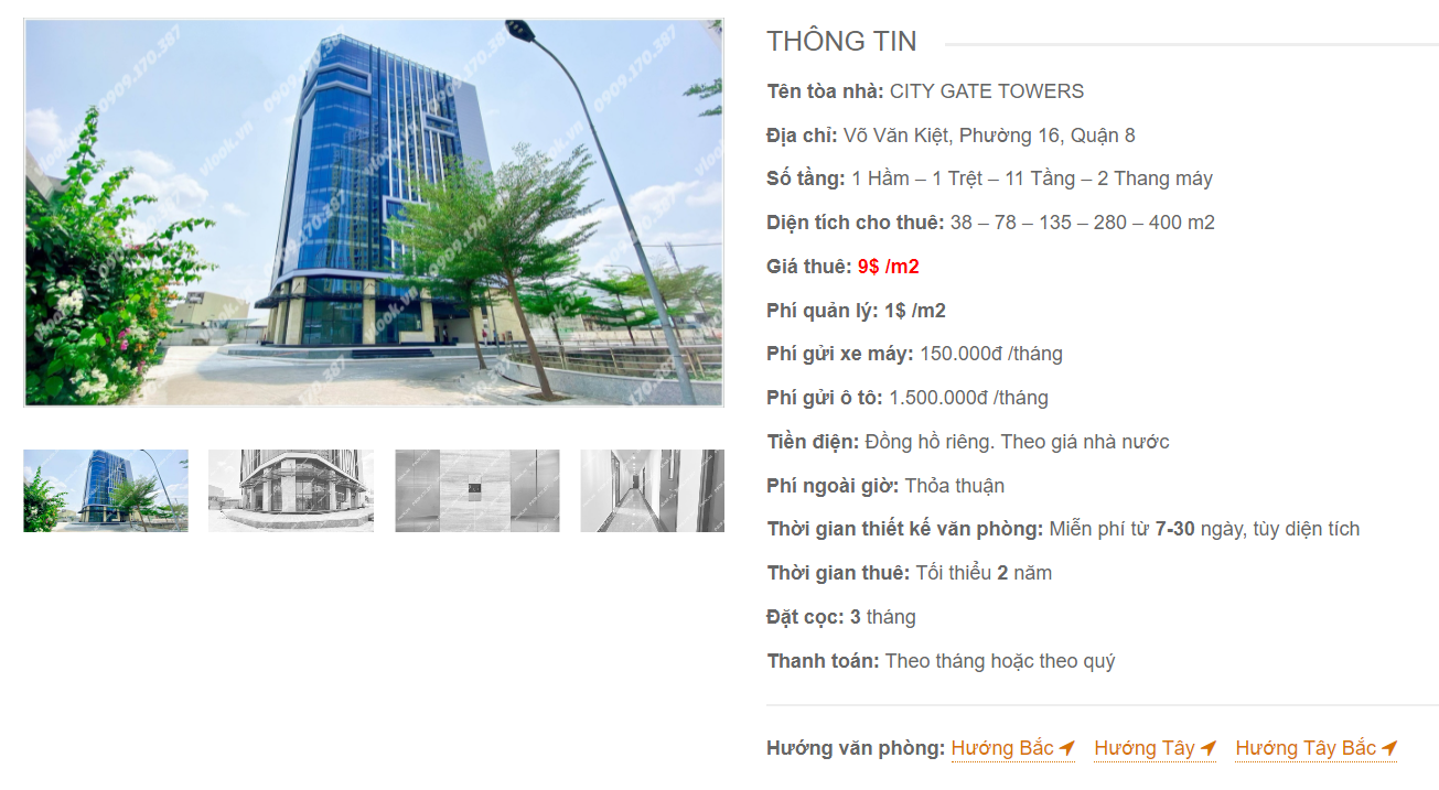 Danh sách công ty thuê văn phòng tại tòa nhà City Gate Towers, Võ Văn Kiệt, Quận 8