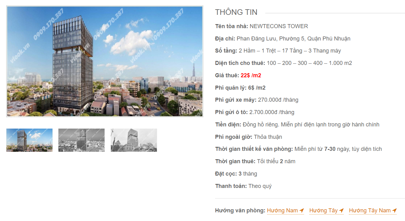 Danh sách công ty thuê văn phòng tại tòa nhà Newtecons Tower, Phan Đăng Lưu, Quận Phú Nhuận