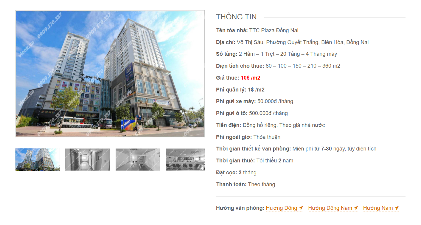 Danh sách công ty thuê văn phòng tại tòa nhà TTC Plaza Đồng Nai, Võ Thị Sáu, Tp Biên Hòa, Đồng Nai