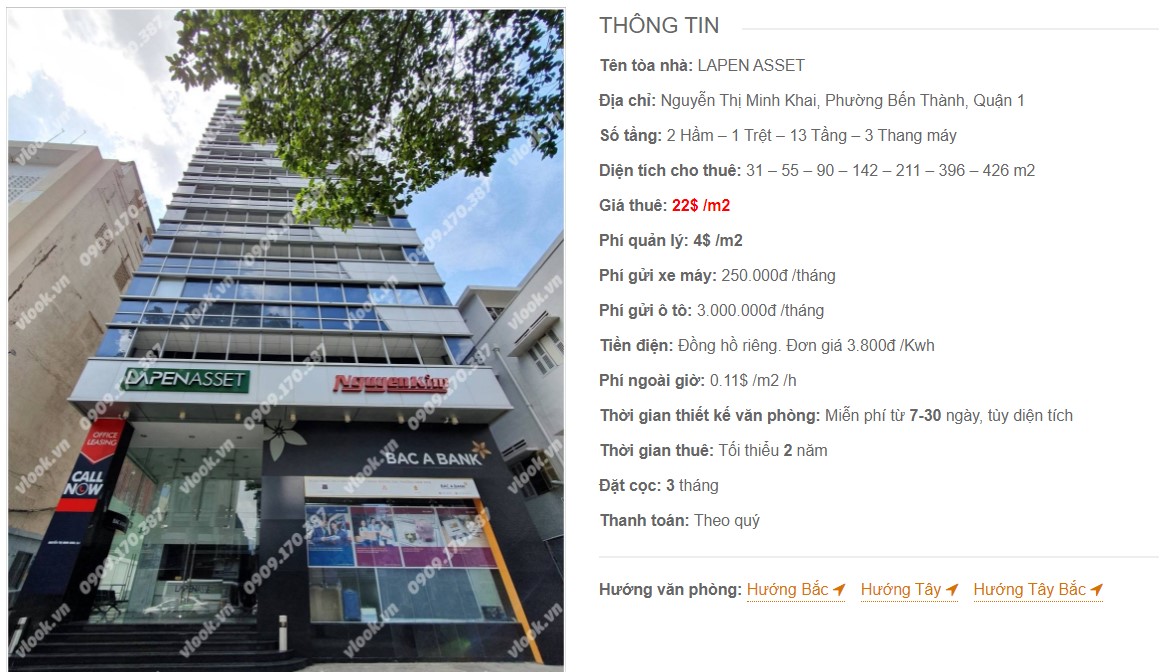Danh sách công ty thuê văn phòng tại toà nhà Lapen Asset, Quận 1