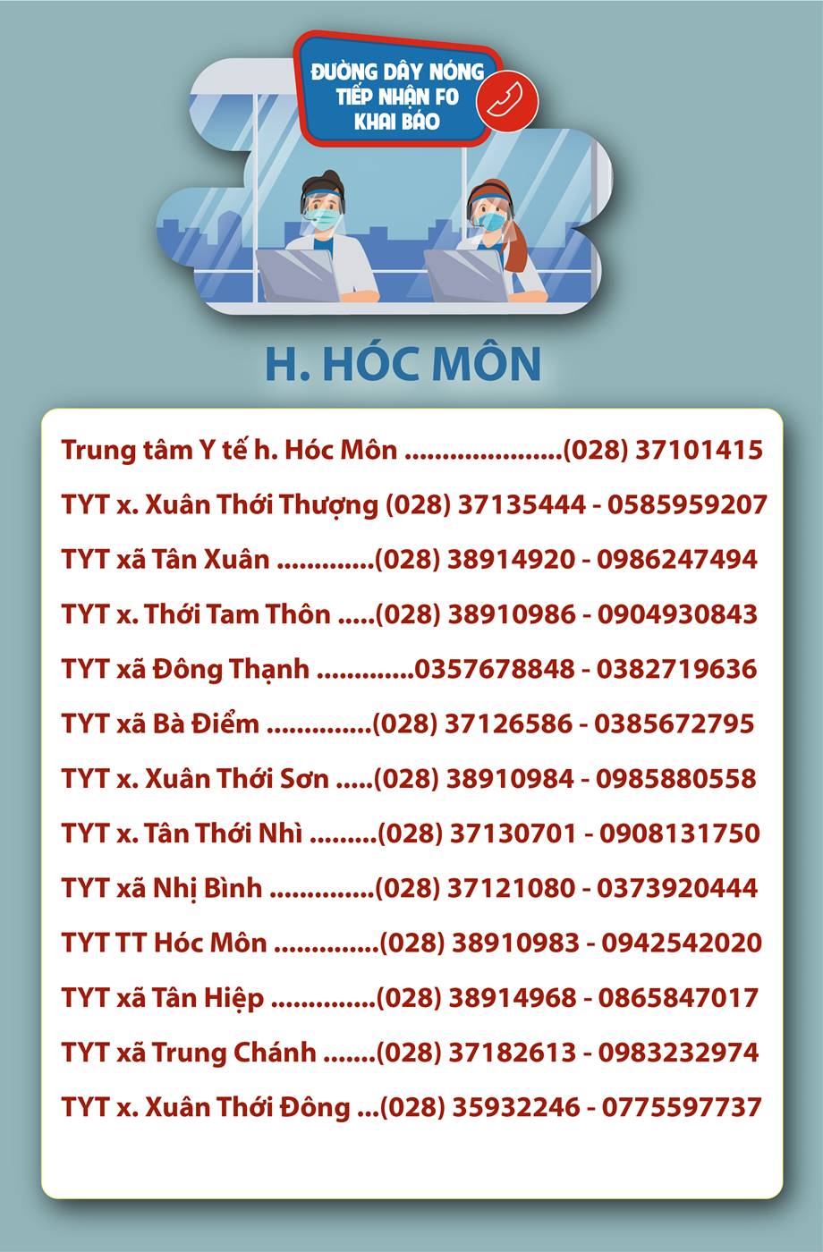 Đường dây nóng khai báo F0 tại Sài Gòn