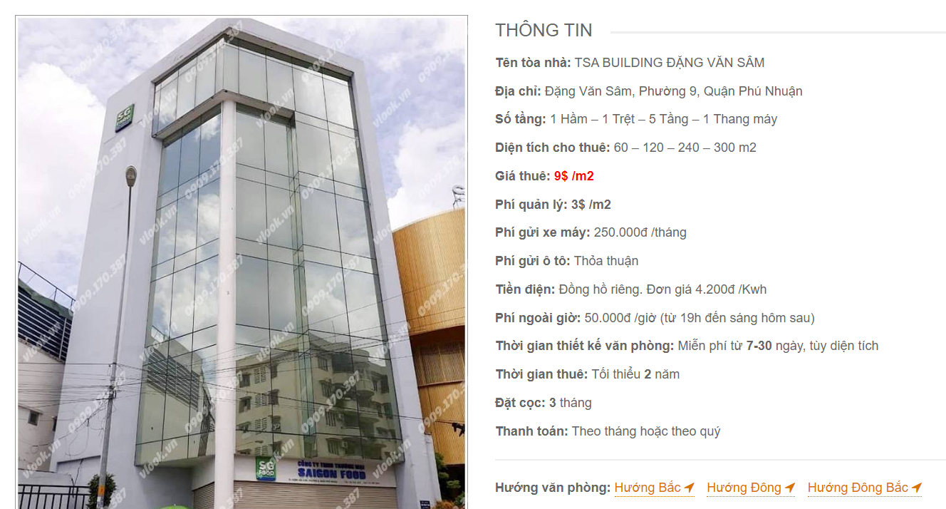 Danh sách công ty thuê văn phòng tại tòa nhà TSA Building Đặng Văn Sâm, Quận Phú Nhuận