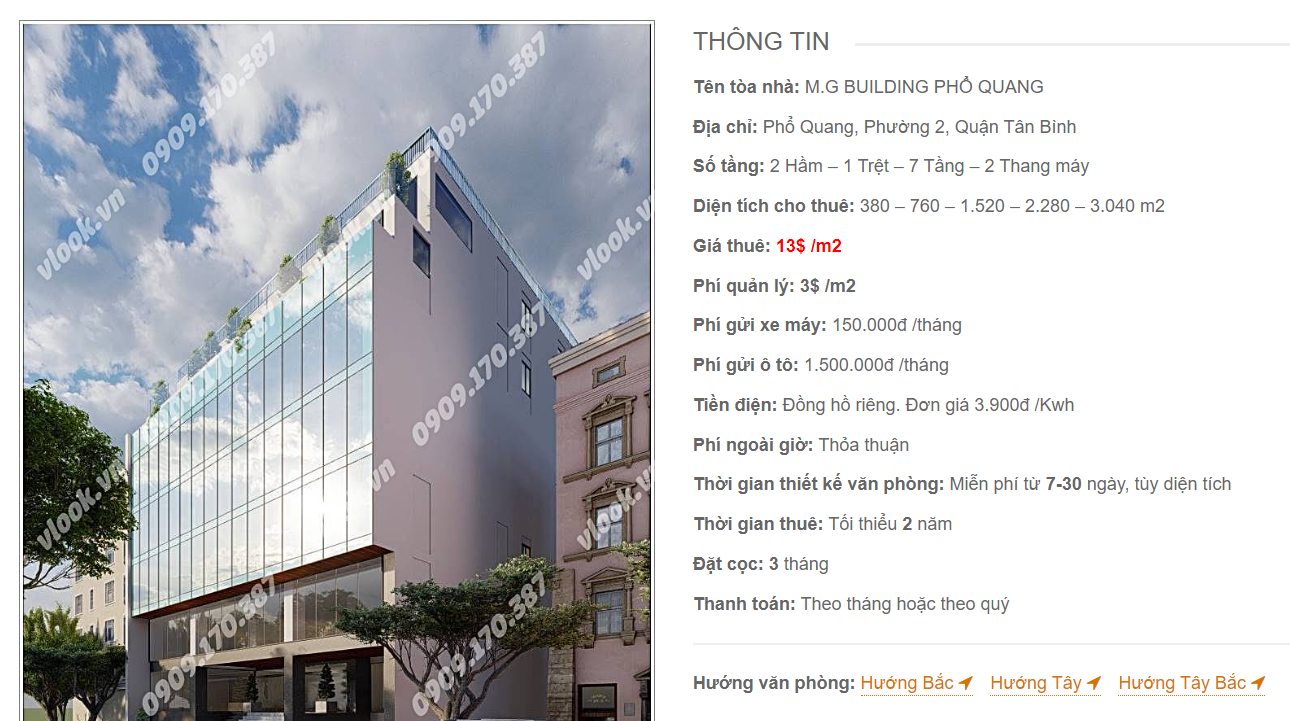 Danh sách công ty thuê văn phòng tại cao ốc M.G Building Phổ Quang, Quận Tân Bình