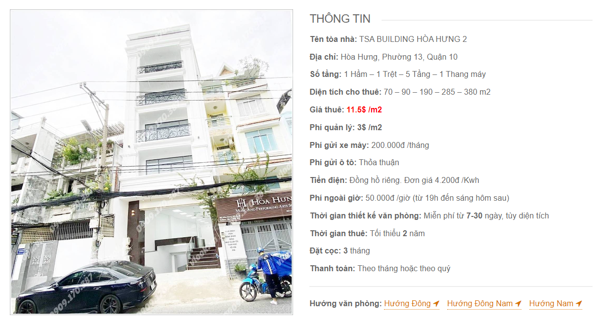 Danh sách công ty thuê văn phòng tại toà nhà TSA Building Hòa Hưng 2, Quận 10