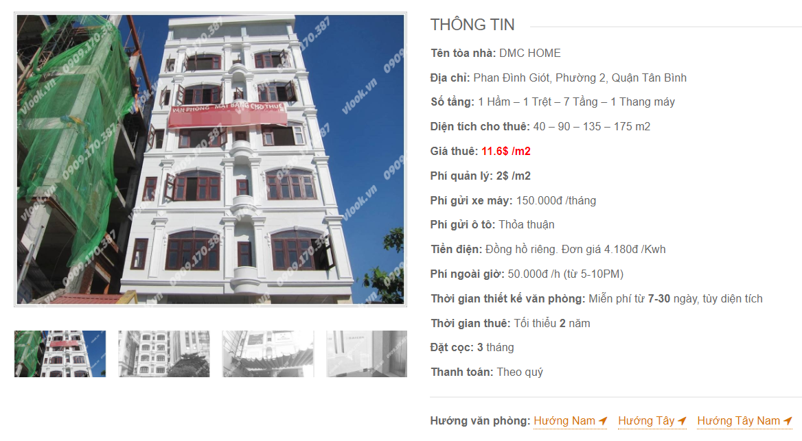Danh sách công ty thuê văn phòng tại toà nhà DMC Home, Phan Đình Giót, Quận Tân Bình