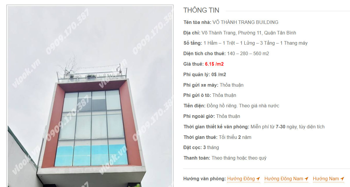Danh sách công ty thuê văn phòng tại toà Nhà Võ Thành Trang Building, Quận Tân Bình