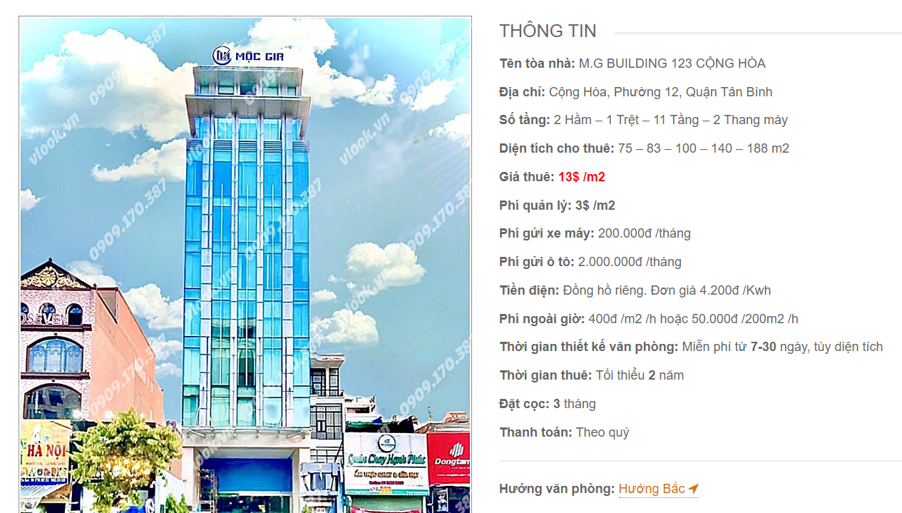 Danh sách công ty thuê văn phòng tại toà nhà M.G Building 123 Cộng Hòa, Quận Tân Bình