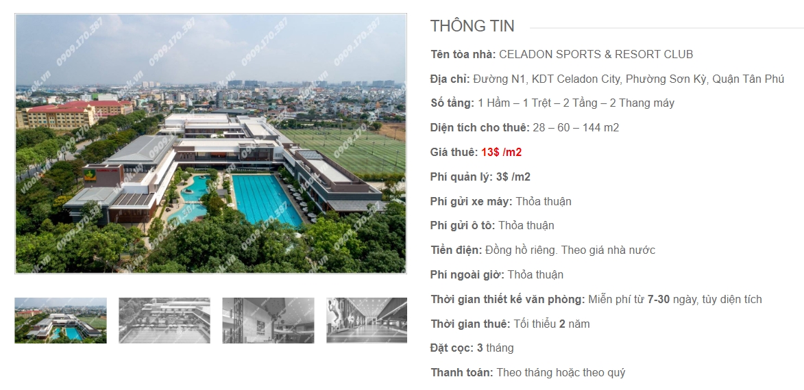 Danh sách công ty thuê văn phòng tại toà nhà Celadon Sports & Resort Club, Đường N1, Quận Tân Phú