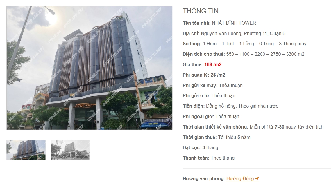 Danh sách công ty thuê văn phòng tại toà nhà Nhật Đỉnh Tower, Nguyễn Văn Luông, Quận 6