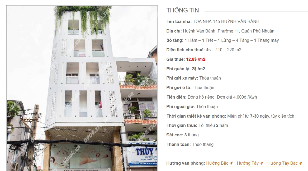 Danh sách công ty thuê văn phòng tại Toà nhà 145 Huỳnh Văn Bánh, Quận Phú Nhuận