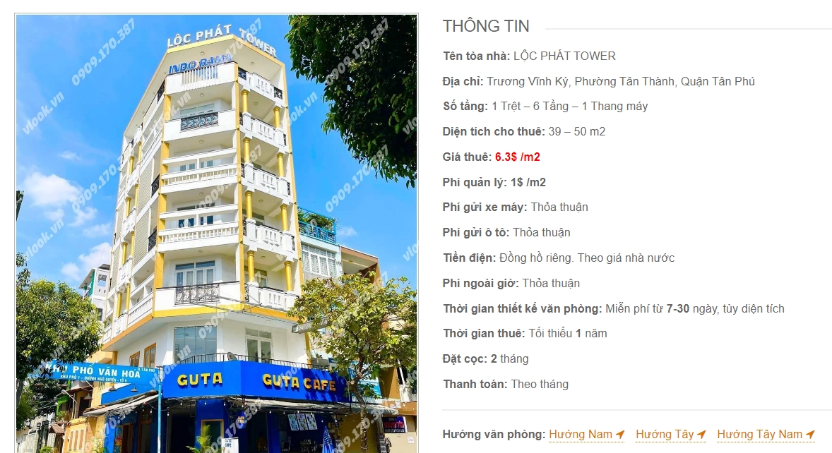 Danh sách công ty thuê văn phòng tại toà nhà Lộc Phát Tower, Trương Vĩnh Ký, Quận Tân Phú