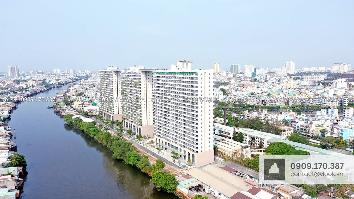 Cao ốc văn phòng cho thuê tòa nhà Diamond Lotus Riverside, 49C Lê Quang Kim, Quận 8, TPHCM - vlook.vn