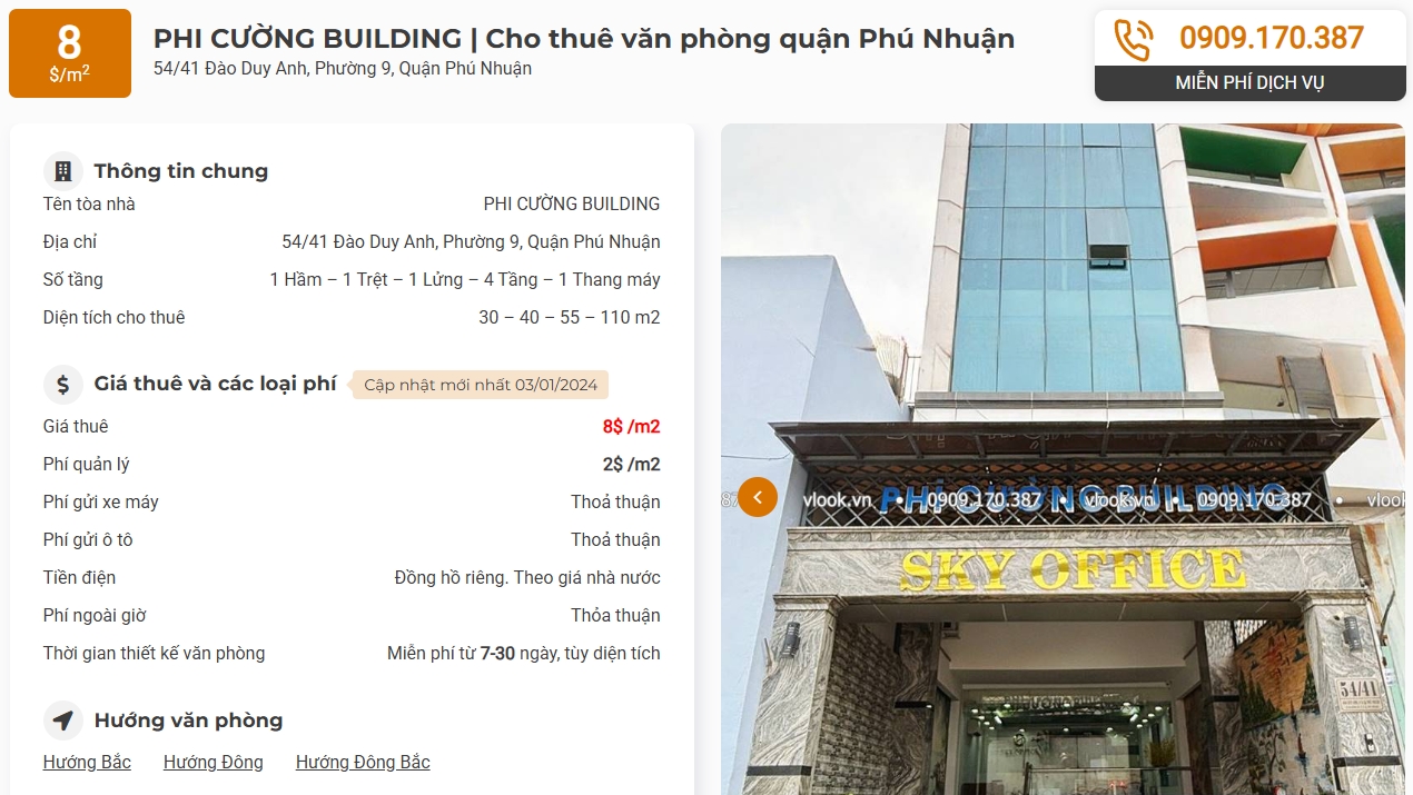 Danh sách công ty tại tòa nhà Phi Cường Building, Quận Phú Nhuận - vlook.vn