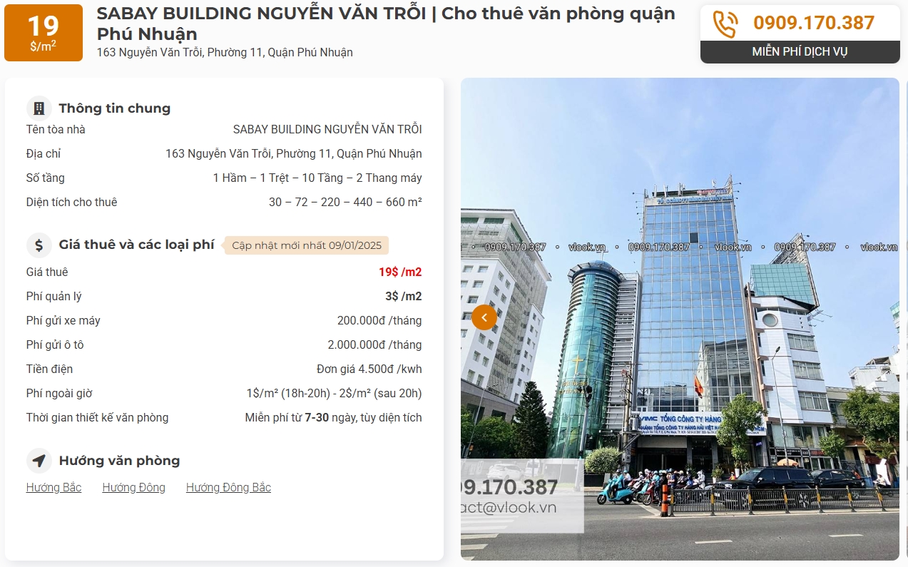 Danh sách công ty tại tòa nhà Sabay Building Nguyễn Văn Trỗi, Quận Phú Nhuận