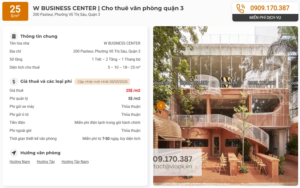 Danh sách công ty tại tòa nhà W Business Center, Quận 3