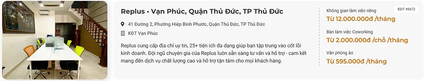 Văn phòng trọn gói Quận Thủ Đức - Vlook.vn