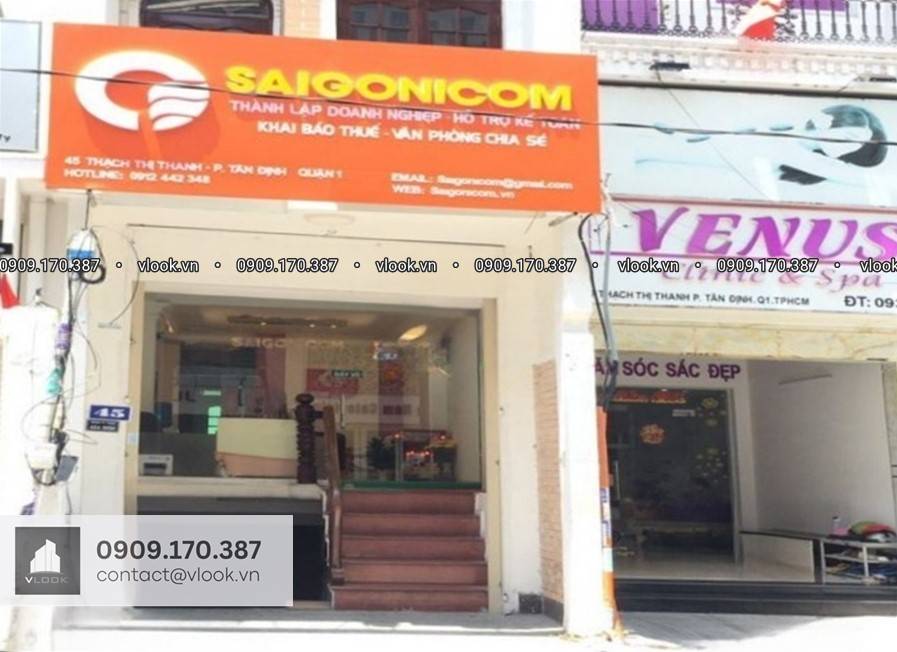 Cao ốc văn phòng cho thuê toà nhà Saigonicom Building, 45 Thạch Thị Thanh, Phường Tân Định, Quận 1, TP.HCM - vlook.vn