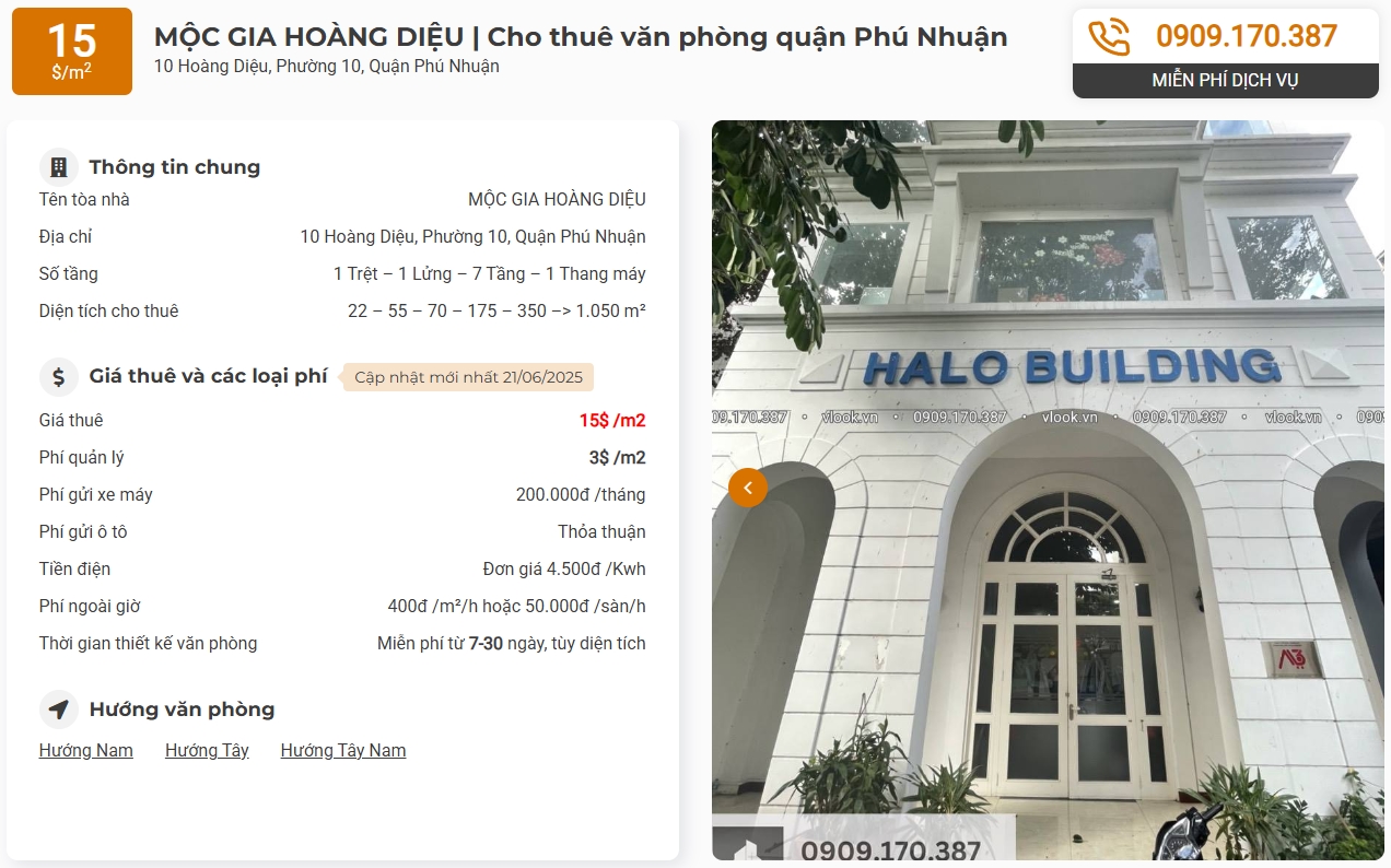 Danh sách công ty tại tòa nhà Mộc Gia Hoàng Diệu, Quận Phú Nhuận