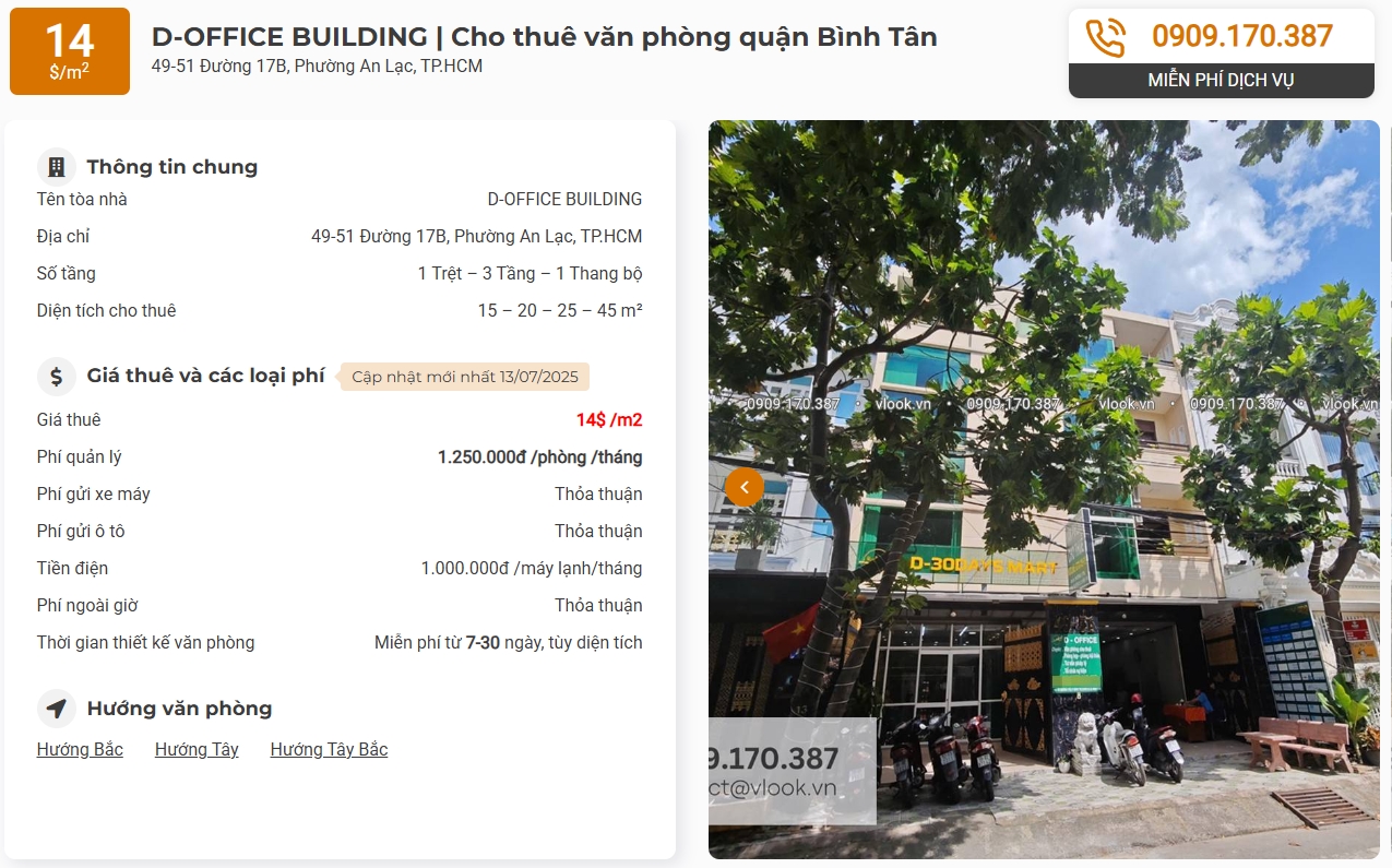 Danh sách công ty thuê văn phòng tại tòa nhà D-Office Building, Quận Bình Tân