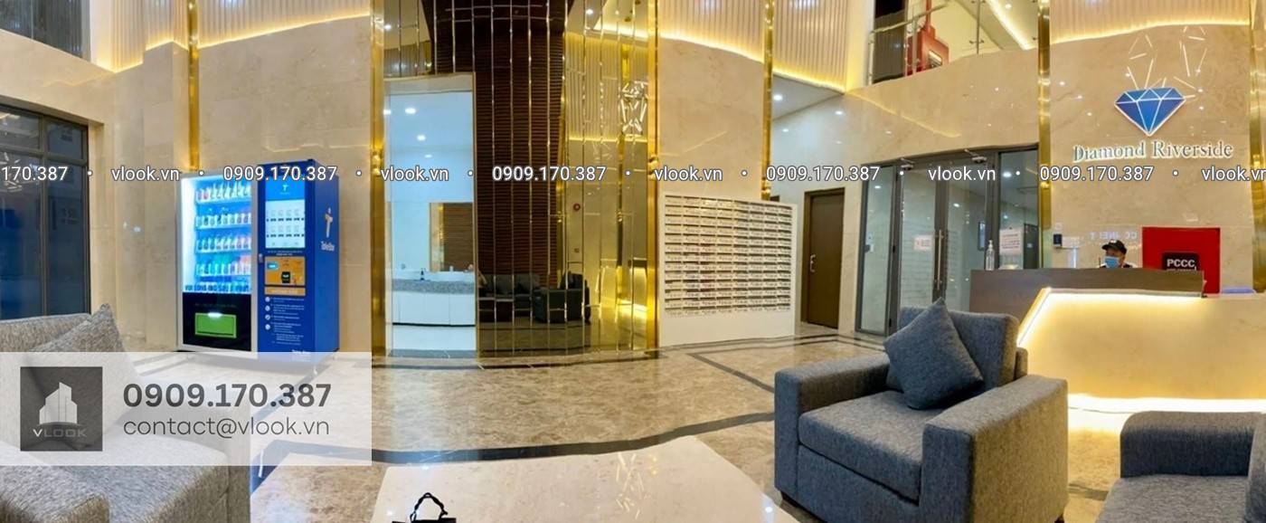 Cao ốc văn phòng cho thuê tòa nhà Diamond Riverside, 1646A Võ Văn Kiệt, Phường Phú Định, Quận 8, TP.HCM - vlook.vn - 0909.170.387