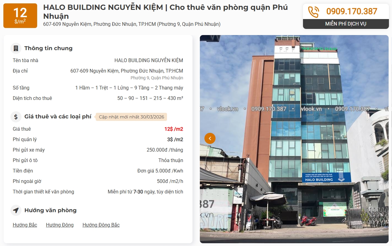 Danh sách công ty tại tòa nhà Halo Building Nguyễn Kiệm, 607-609 Nguyễn Kiệm, Phường Đức Nhuận, Quận Phú Nhuận, TP.HCM - vlook.vn
