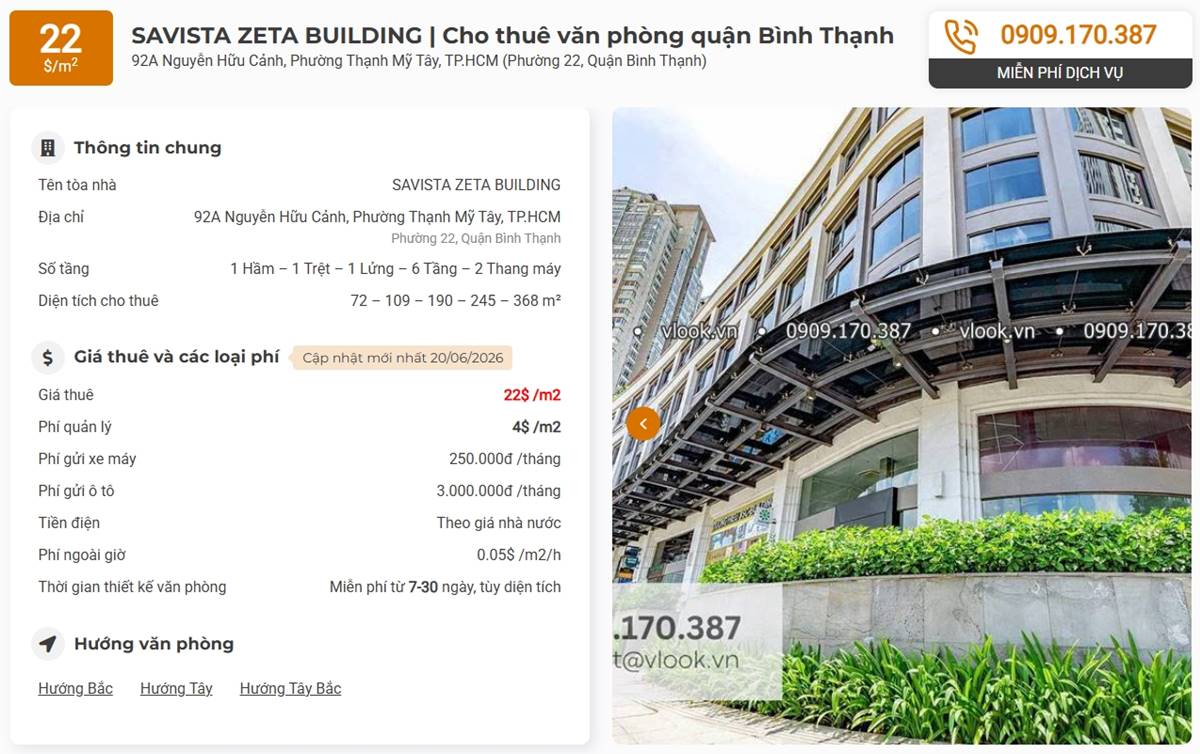 Danh sách công ty tại tòa nhà Savista Zeta Building, Quận Bình Thạnh - vlook.vn